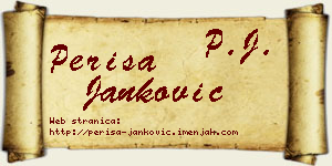 Periša Janković vizit kartica